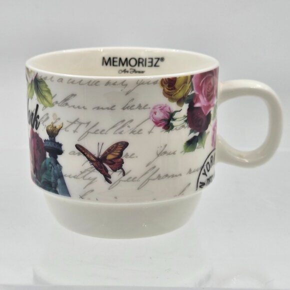 New York City Skyline Set of 4 Stacking Porcelain Mugs with a Metal Rack - Picture 10 of 12